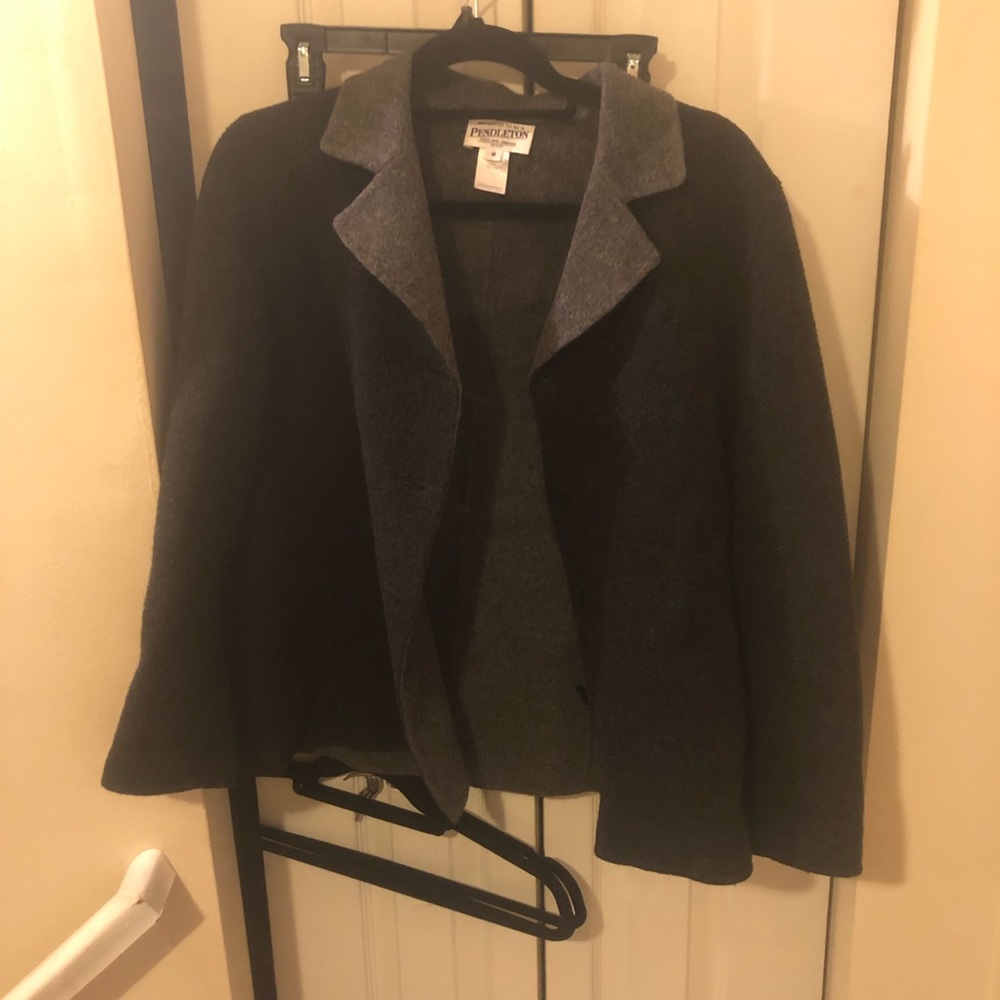 Pendleton Medium Reversible Black Wool Jacket - image 1